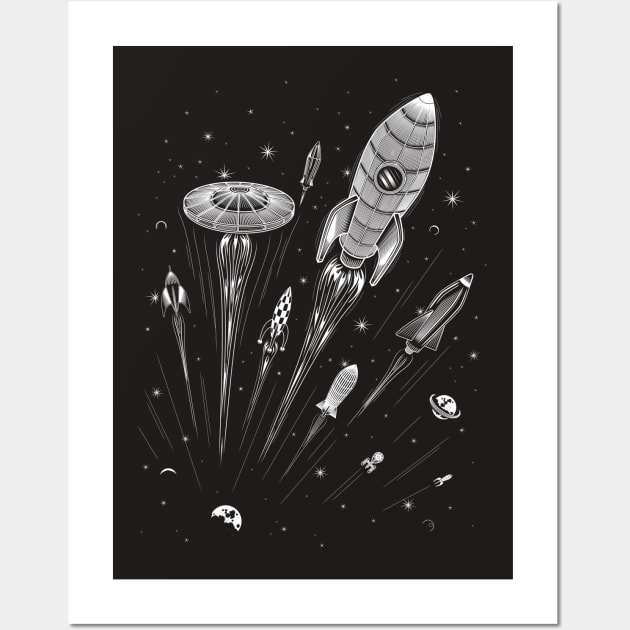 Space Race Wall Art by heavyhand